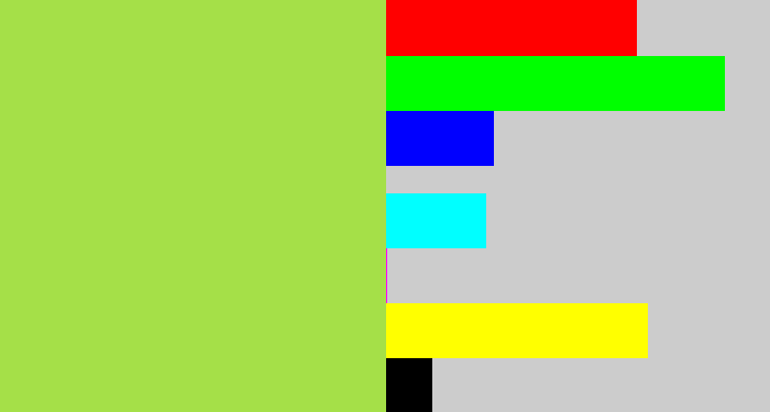 Hex color #a5e048 - kiwi
