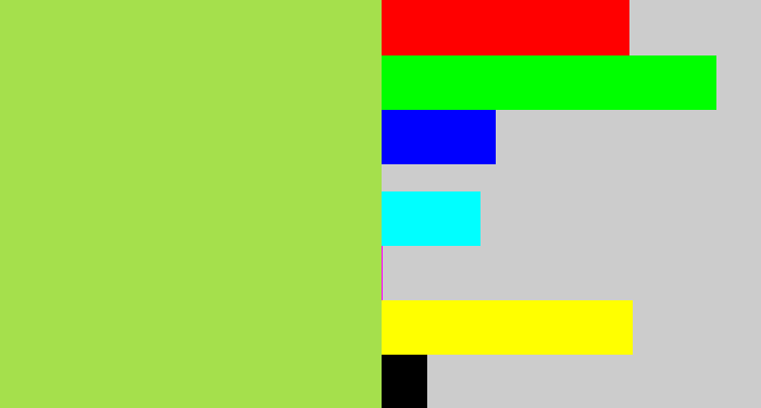 Hex color #a5e04c - kiwi