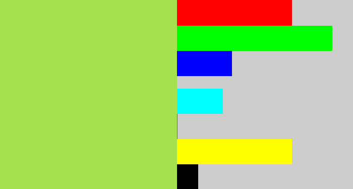 Hex color #a5e04f - kiwi