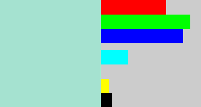 Hex color #a5e2d0 - pale turquoise