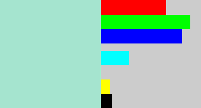 Hex color #a5e4cf - pale turquoise