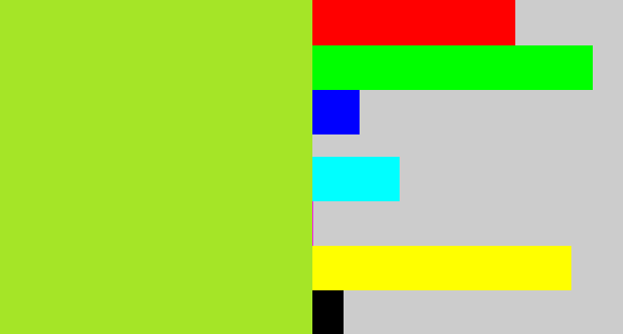 Hex color #a5e527 - yellowish green