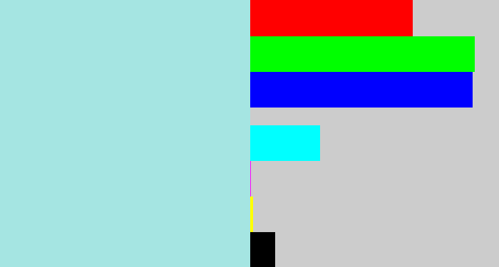 Hex color #a5e5e2 - pale turquoise
