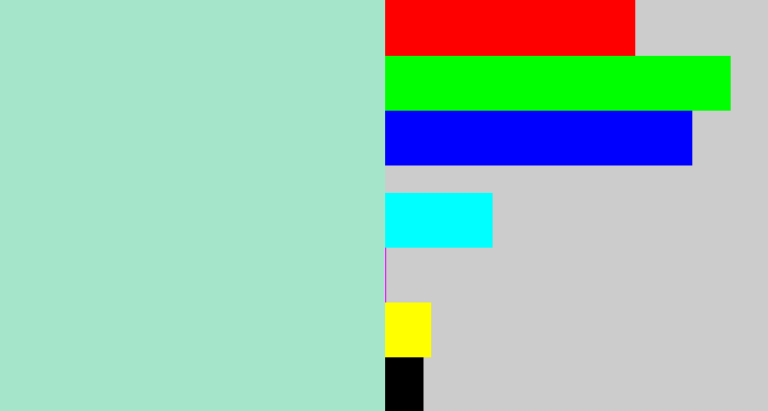Hex color #a5e6cb - pale turquoise