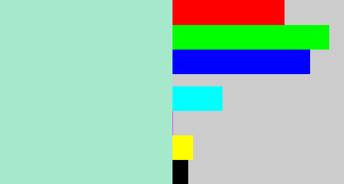 Hex color #a5e8cc - pale turquoise