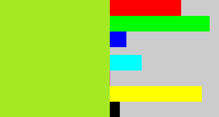 Hex color #a5e925 - yellowish green