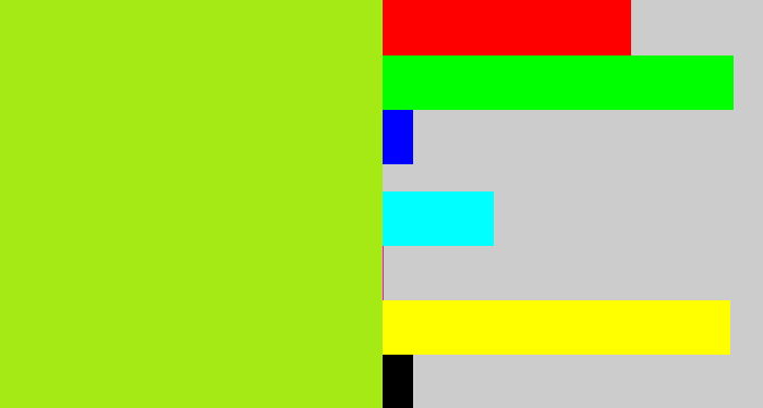 Hex color #a5ea15 - yellowish green
