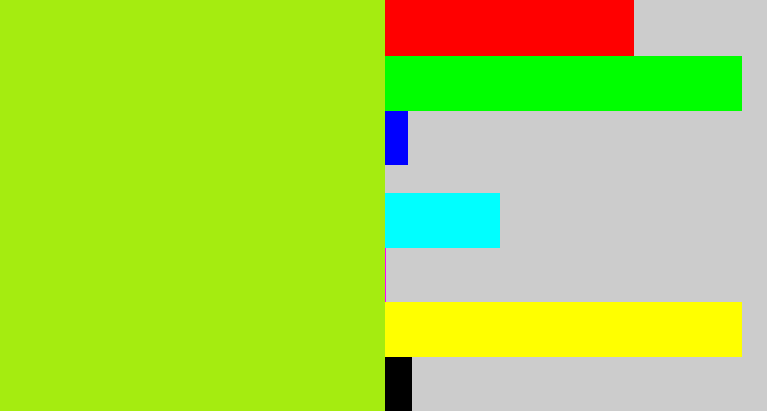 Hex color #a5ec10 - yellowish green