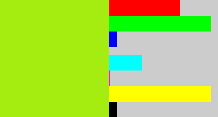 Hex color #a5ec11 - yellowish green