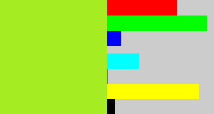 Hex color #a5ec22 - yellowish green