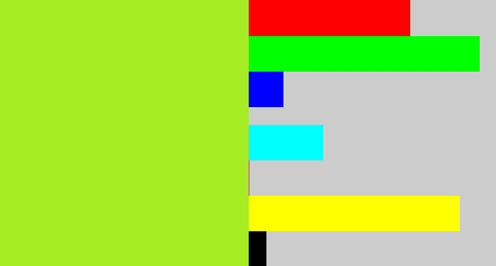Hex color #a5ec23 - yellowish green