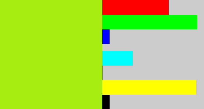 Hex color #a5ed12 - yellowish green