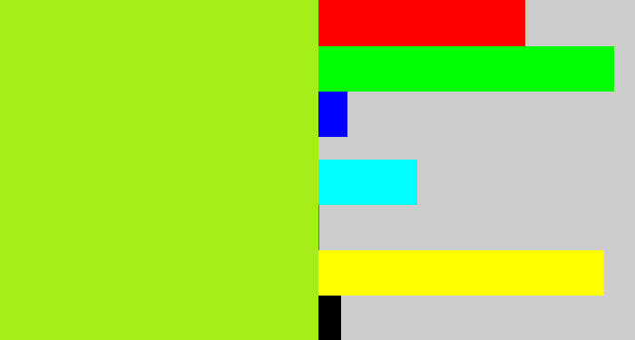 Hex color #a5ee17 - yellowish green