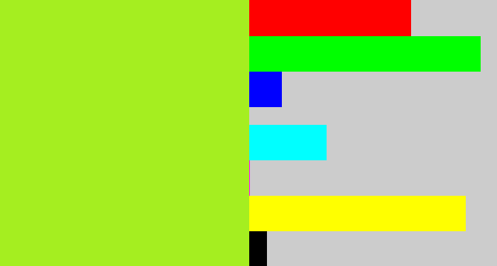 Hex color #a5ee20 - yellowish green