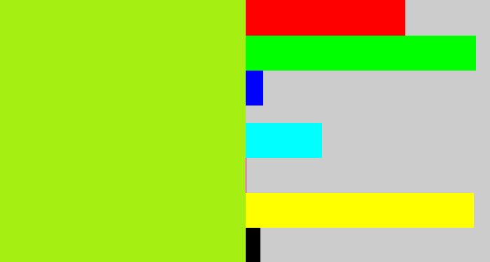 Hex color #a5f012 - lemon green