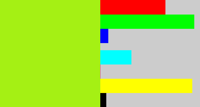 Hex color #a5f014 - lemon green