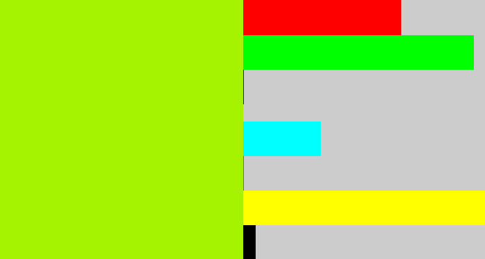Hex color #a5f201 - lemon green