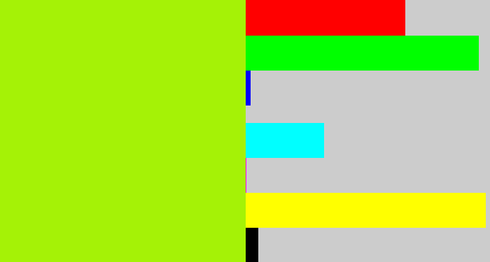Hex color #a5f206 - lemon green
