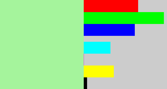 Hex color #a5f49c - pale light green