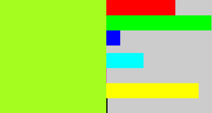 Hex color #a5fd20 - lime
