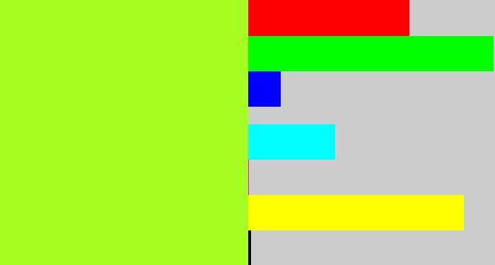 Hex color #a5fd21 - lime