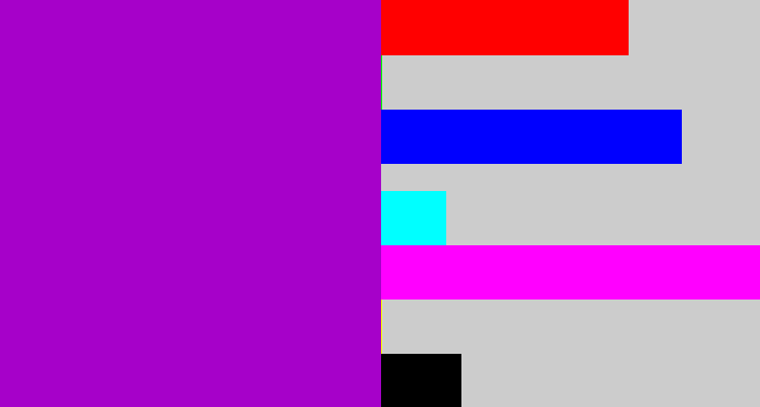 Hex color #a601c9 - vibrant purple