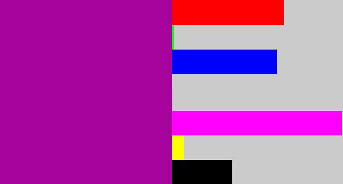 Hex color #a6029b - barney purple