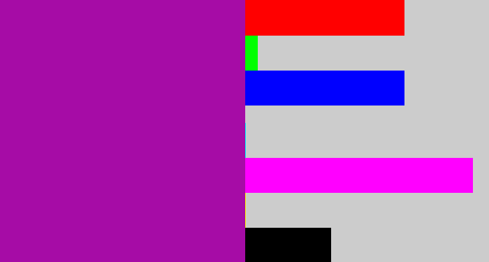 Hex color #a60ca6 - barney purple