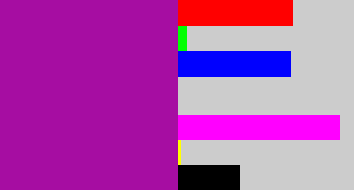 Hex color #a60da2 - barney purple