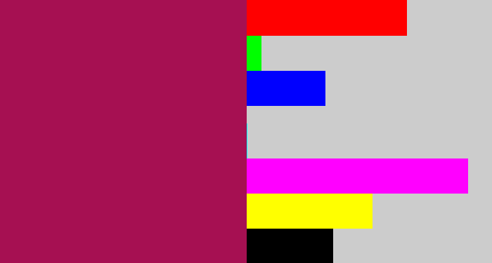 Hex color #a61052 - dark fuchsia