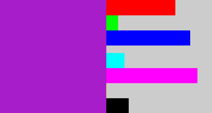 Hex color #a61dc9 - barney