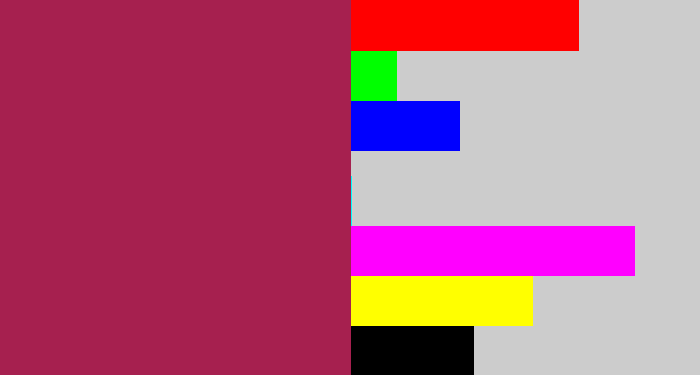 Hex color #a6204f - berry