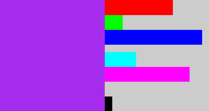 Hex color #a62ced - electric purple