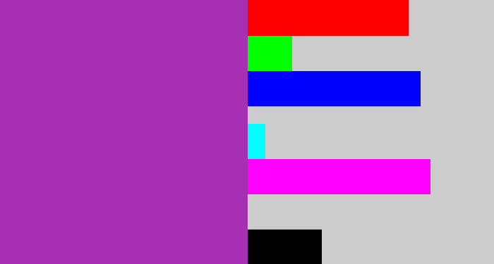 Hex color #a62fb3 - barney
