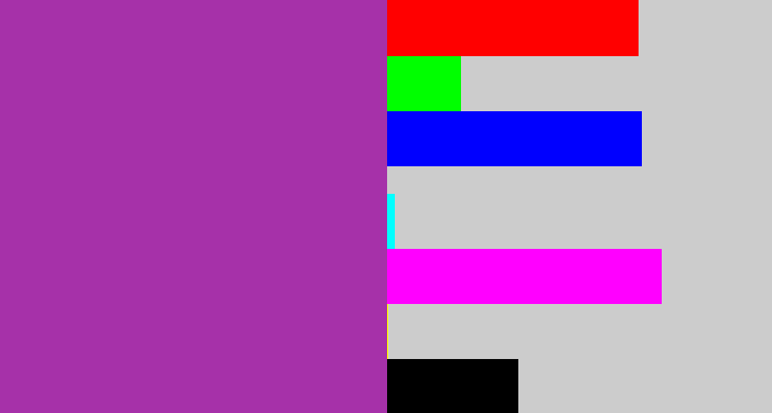 Hex color #a631a9 - ugly purple