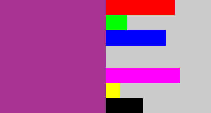 Hex color #a63291 - warm purple