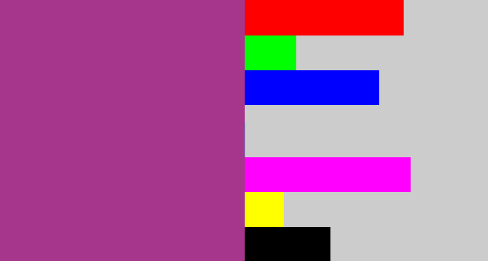 Hex color #a6358c - warm purple
