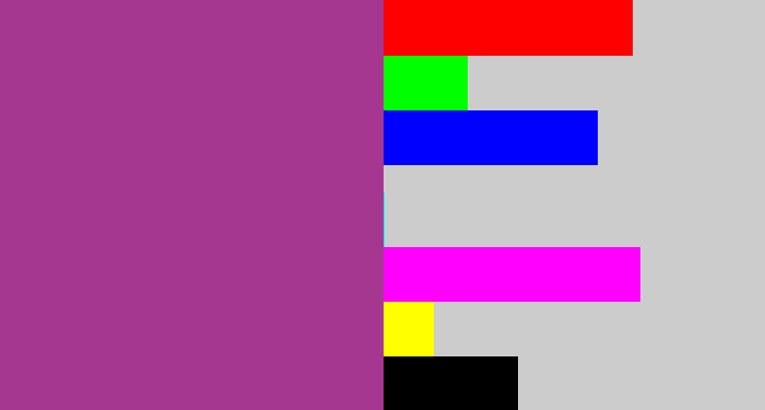 Hex color #a63790 - warm purple