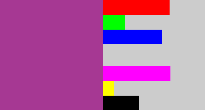 Hex color #a63893 - ugly purple