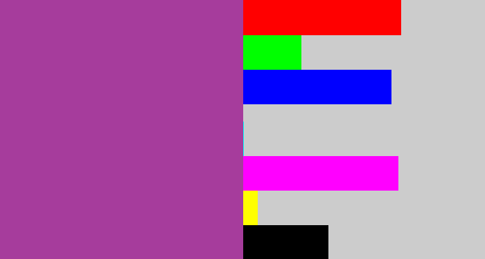 Hex color #a63c9c - ugly purple