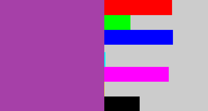 Hex color #a640a8 - ugly purple