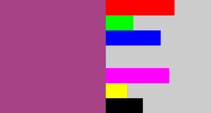 Hex color #a64285 - light plum