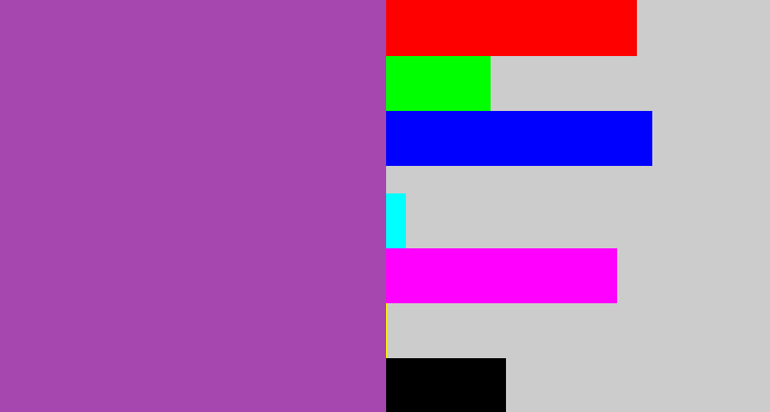 Hex color #a646af - medium purple