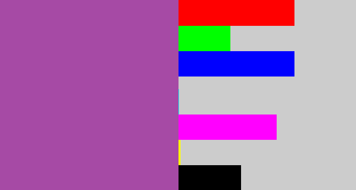 Hex color #a64aa5 - ugly purple