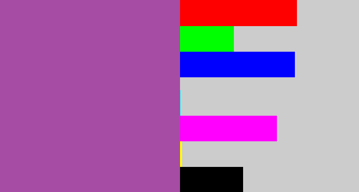 Hex color #a64ca4 - ugly purple