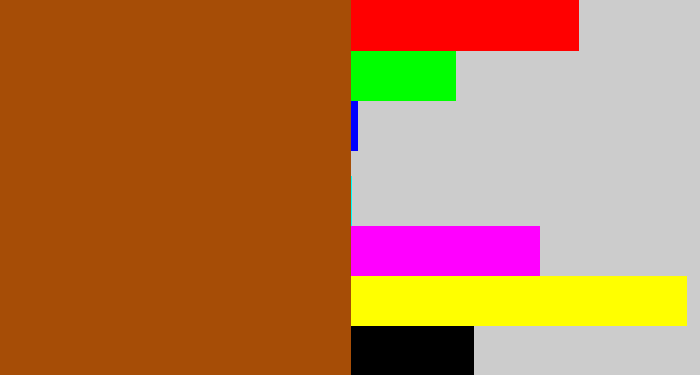 Hex color #a64d06 - cinnamon