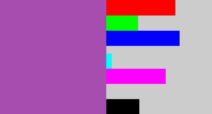 Hex color #a64daf - medium purple