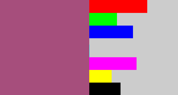 Hex color #a64e7c - light plum