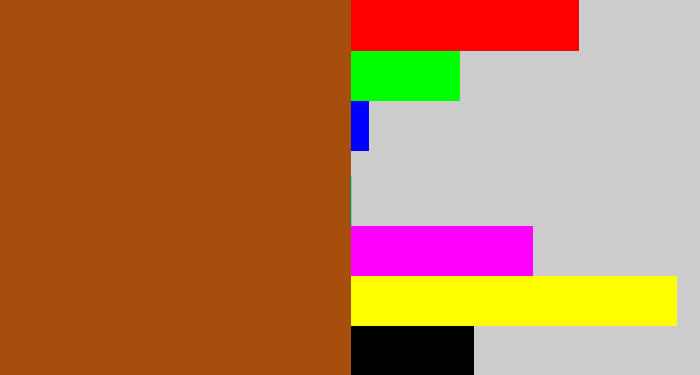 Hex color #a64f0c - cinnamon