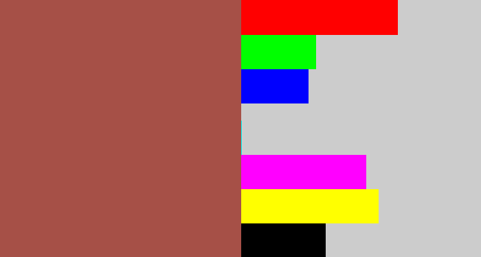 Hex color #a65047 - light maroon